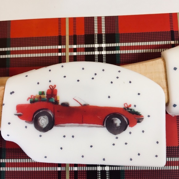 2 Silicone Xmas Red Cars Spatulas + Cutter Sports - Picture 4 of 7